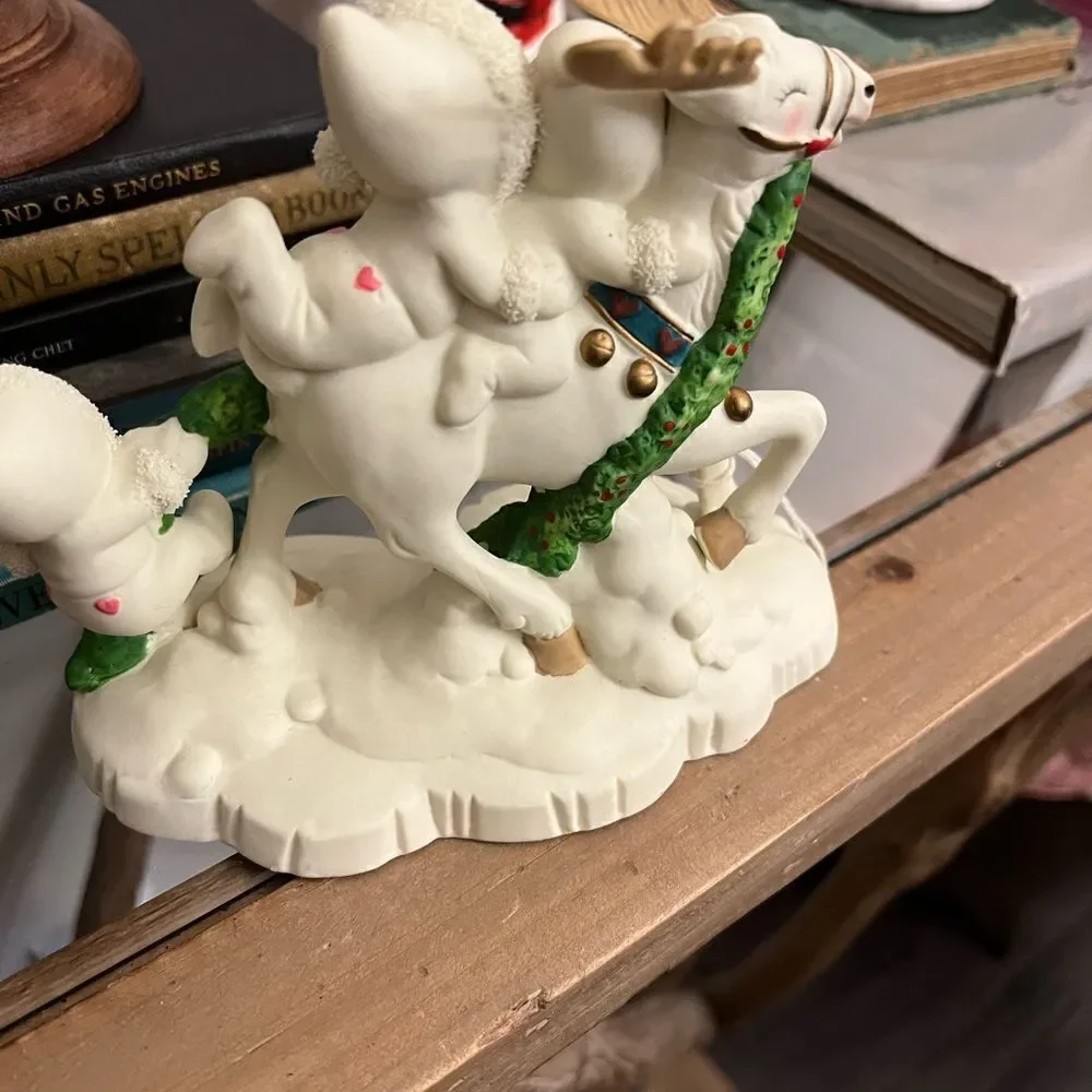 Christmas Vintage Tykes on Ice Magical Ride Porcelain Figurine.